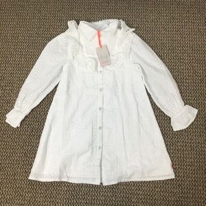 NWT Angel& Rocket AMELIE white Broderie Shirt Dress 8Y